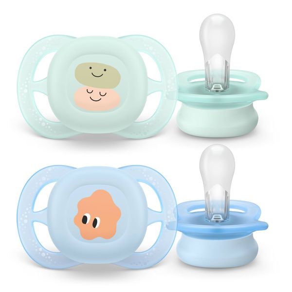 Фотография товара Соска-пустышка силиконовая ортодонтическая с футляром 6-18 мес. Ultra Air Philips Avent 2шт (SCF080/07)