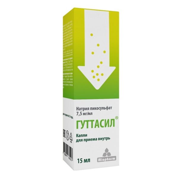 Фотография товара Гуттасил Пикосульфат натрия М капли для приема внутрь 7,5мг/мл 15мл