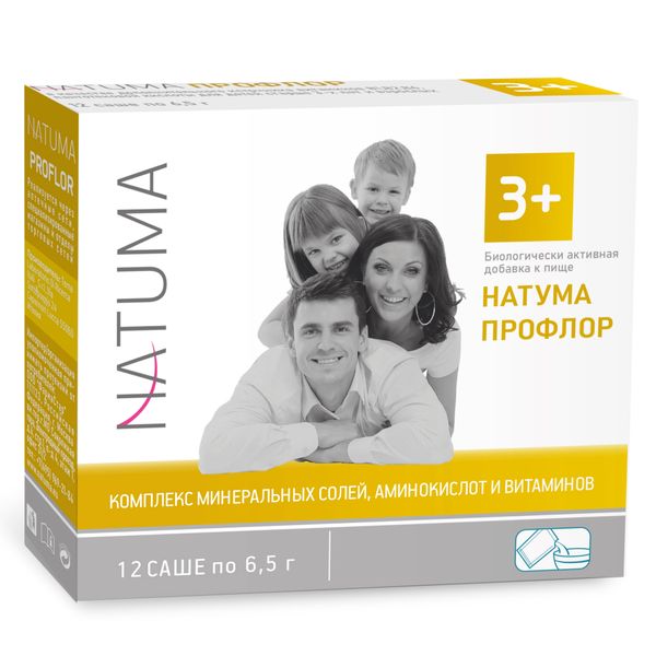 Фотография товара Профлор для взрослых и детей с 3 лет Natuma/Натума порошок для приема внутрь саше 6,5г 12шт