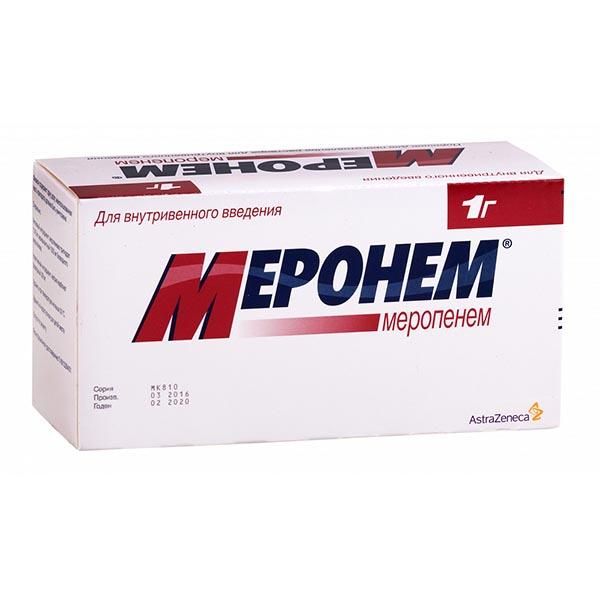 Фотография товара Меронем порошок для приг. раствора для в/в введ. 1г 10шт