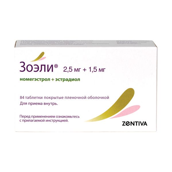 Фотография товара Зоэли таблетки п/о плен. 2,5мг+1,5мг 28шт