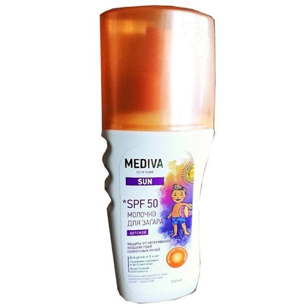 Фотография товара Молочко для загара детское SPF50 Sun Mediva/Медива 150мл
