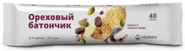 Фотография товара Батончик Орехи и семена тыквы Vitateka/Витатека 40г